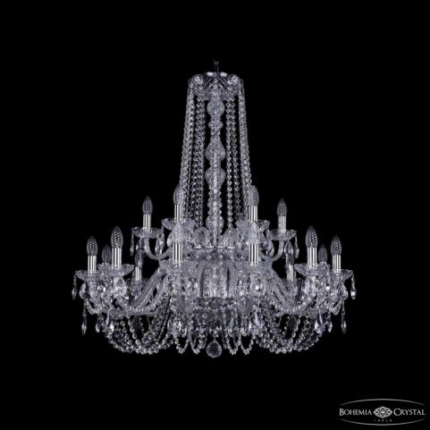 Люстра Bohemia Ivele Crystal  1402/12+6/300/h-91/2d Ni