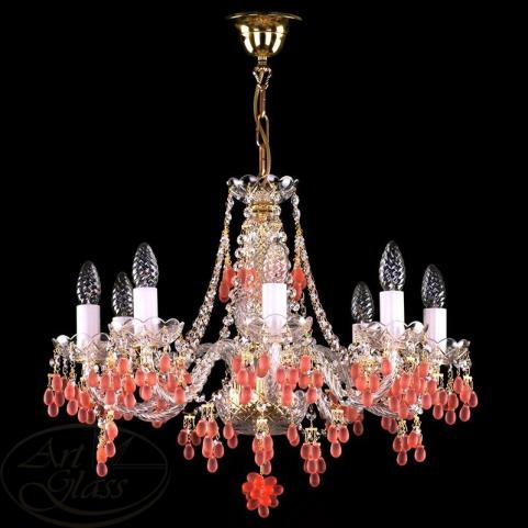 Люстра Art Glass GIZELA IX. VINO ROZALIN nickel