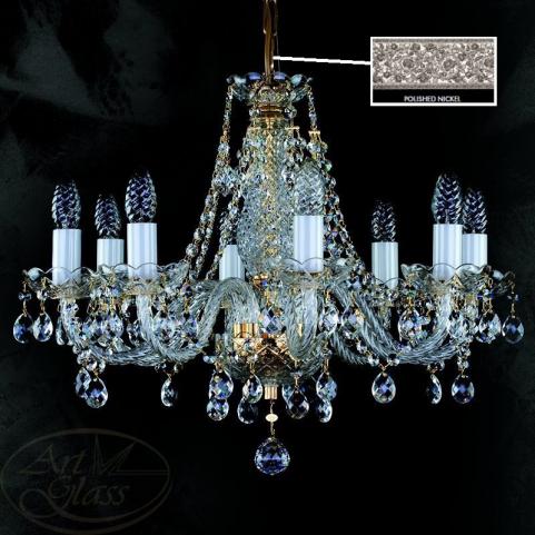 Люстра Art Glass MAGDA VIII. FULL CUT NICKEL CE