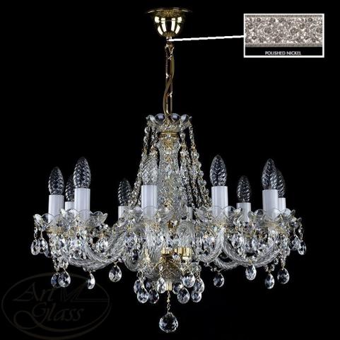 Люстра Art Glass MAGDA X. FULL CUT NICKEL CE