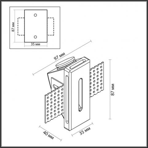 Подсветка для лестниц Odeon Light Gips 7082/3WL
