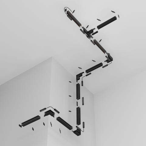 Шинопровод Maytoni Exility TRX034-422.12B, магнитный встраиваемый под ГКЛ 12,5 мм, черный 2м