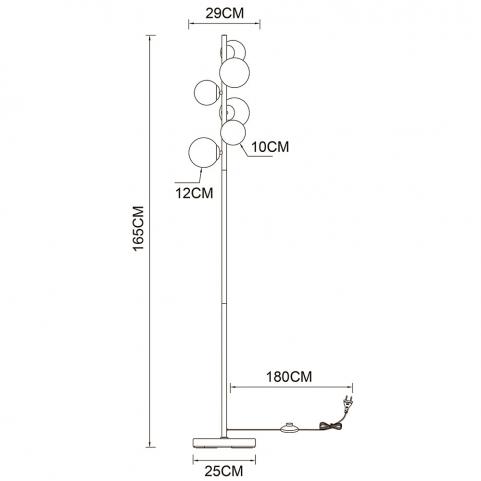 Торшер Arte Lamp Gemini A2243PN-6PB