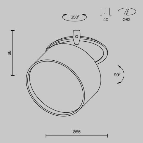 Точечный светильник Maytoni Technical Downlight 3000K Onda DL024-12W3K-B