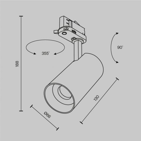 Трековый светильник Maytoni Technical Trinity  2700-5000K Focus Led TR197-3-20WCCT-M-W