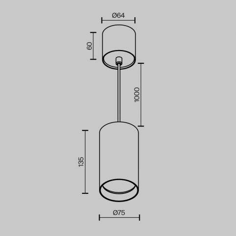 Подвесной светильник Maytoni Technical Vol P100PL-20W4K-B