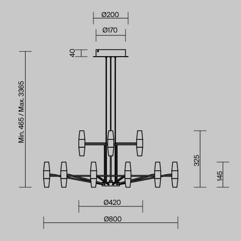 Подвесной светильник Maytoni  Arana MOD401PL-L108BS3K