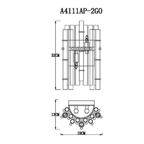 Бра Arte Lamp Crystalla A4111AP-2GO